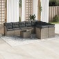 vidaXL 10-tlg. Garten-Sofagarnitur mit Kissen Grau Poly Rattan vidaXL 10-tlg. Garten-Sofagarnitur mit Kissen Grau Poly Rattan