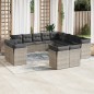 vidaXL 13-tlg. Garten-Sofagarnitur mit Kissen Grau Poly Rattan vidaXL 13-tlg. Garten-Sofagarnitur mit Kissen Grau Poly Rattan