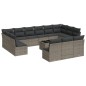 vidaXL 14-tlg. Garten-Sofagarnitur mit Kissen Grau Poly Rattan vidaXL 14-tlg. Garten-Sofagarnitur mit Kissen Grau Poly Rattan