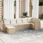 vidaXL 7-tlg. Garten-Sofagarnitur mit Kissen Beige Poly Rattan vidaXL 7-tlg. Garten-Sofagarnitur mit Kissen Beige Poly Rattan