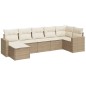 vidaXL 7-tlg. Garten-Sofagarnitur mit Kissen Beige Poly Rattan vidaXL 7-tlg. Garten-Sofagarnitur mit Kissen Beige Poly Rattan