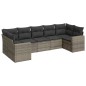 vidaXL 7-tlg. Garten-Sofagarnitur mit Kissen Grau Poly Rattan vidaXL 7-tlg. Garten-Sofagarnitur mit Kissen Grau Poly Rattan