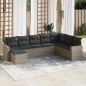 vidaXL 8-tlg. Garten-Sofagarnitur mit Kissen Grau Poly Rattan vidaXL 8-tlg. Garten-Sofagarnitur mit Kissen Grau Poly Rattan