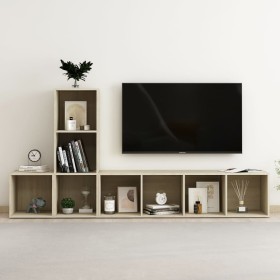 vidaXL 3-tlg. TV-Schrank-Set Sonoma-Eiche Holzwerkstoff