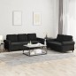 vidaXL 2-tlg. Sofagarnitur mit Kissen Schwarz Samt vidaXL 2-tlg. Sofagarnitur mit Kissen Schwarz Samt