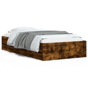vidaXL Bettgestell mit Schubladen Räuchereiche 90x190 cm Holzwerkstoff
