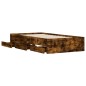 vidaXL Bettgestell mit Schubladen Räuchereiche 90x190 cm Holzwerkstoff vidaXL Bettgestell mit Schubladen Räuchereiche 90x190 cm Holzwerkstoff