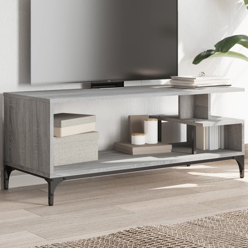 vidaXL TV-Schrank Grau Sonoma 102x40x41 cm Holzwerkstoff und Stahl vidaXL TV-Schrank Grau Sonoma 102x40x41 cm Holzwerkstoff und Stahl
