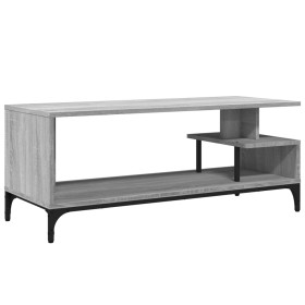 vidaXL TV-Schrank Grau Sonoma 102x40x41 cm Holzwerkstoff und Stahl
