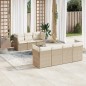 vidaXL 8-tlg. Garten-Sofagarnitur mit Kissen Beige Poly Rattan vidaXL 8-tlg. Garten-Sofagarnitur mit Kissen Beige Poly Rattan