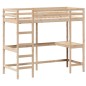 vidaXL Hochbett mit Schreibtisch 80x200 cm Massivholz Kiefer vidaXL Hochbett mit Schreibtisch 80x200 cm Massivholz Kiefer