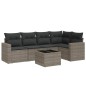 vidaXL 6-tlg. Garten-Sofagarnitur mit Kissen Grau Poly Rattan vidaXL 6-tlg. Garten-Sofagarnitur mit Kissen Grau Poly Rattan