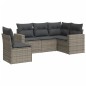 vidaXL 5-tlg. Garten-Sofagarnitur mit Kissen Grau Poly Rattan vidaXL 5-tlg. Garten-Sofagarnitur mit Kissen Grau Poly Rattan