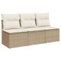 vidaXL Gartensofa mit Kissen 3-Sitzer Beige Poly Rattan vidaXL Gartensofa mit Kissen 3-Sitzer Beige Poly Rattan