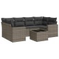 vidaXL 7-tlg. Garten-Sofagarnitur mit Kissen Grau Poly Rattan vidaXL 7-tlg. Garten-Sofagarnitur mit Kissen Grau Poly Rattan