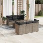 vidaXL 7-tlg. Garten-Sofagarnitur mit Kissen Grau Poly Rattan vidaXL 7-tlg. Garten-Sofagarnitur mit Kissen Grau Poly Rattan