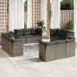 vidaXL 12-tlg. Garten-Sofagarnitur mit Kissen Grau Poly Rattan vidaXL 12-tlg. Garten-Sofagarnitur mit Kissen Grau Poly Rattan