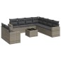 vidaXL 10-tlg. Garten-Sofagarnitur mit Kissen Grau Poly Rattan vidaXL 10-tlg. Garten-Sofagarnitur mit Kissen Grau Poly Rattan