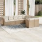 vidaXL 9-tlg. Garten-Sofagarnitur mit Kissen Beige Poly Rattan vidaXL 9-tlg. Garten-Sofagarnitur mit Kissen Beige Poly Rattan