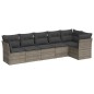 vidaXL 6-tlg. Garten-Sofagarnitur mit Kissen Grau Poly Rattan vidaXL 6-tlg. Garten-Sofagarnitur mit Kissen Grau Poly Rattan