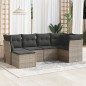 vidaXL 6-tlg. Garten-Sofagarnitur mit Kissen Grau Poly Rattan vidaXL 6-tlg. Garten-Sofagarnitur mit Kissen Grau Poly Rattan