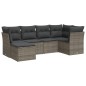 vidaXL 6-tlg. Garten-Sofagarnitur mit Kissen Grau Poly Rattan vidaXL 6-tlg. Garten-Sofagarnitur mit Kissen Grau Poly Rattan