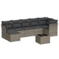 vidaXL 8-tlg. Garten-Sofagarnitur mit Kissen Grau Poly Rattan vidaXL 8-tlg. Garten-Sofagarnitur mit Kissen Grau Poly Rattan