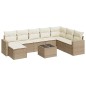 vidaXL 9-tlg. Garten-Sofagarnitur mit Kissen Beige Poly Rattan vidaXL 9-tlg. Garten-Sofagarnitur mit Kissen Beige Poly Rattan