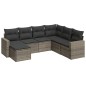 vidaXL 7-tlg. Garten-Sofagarnitur mit Kissen Grau Poly Rattan vidaXL 7-tlg. Garten-Sofagarnitur mit Kissen Grau Poly Rattan