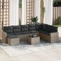 vidaXL 9-tlg. Garten-Sofagarnitur mit Kissen Grau Poly Rattan vidaXL 9-tlg. Garten-Sofagarnitur mit Kissen Grau Poly Rattan