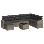 vidaXL 9-tlg. Garten-Sofagarnitur mit Kissen Grau Poly Rattan vidaXL 9-tlg. Garten-Sofagarnitur mit Kissen Grau Poly Rattan