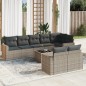vidaXL 9-tlg. Garten-Sofagarnitur mit Kissen Grau Poly Rattan vidaXL 9-tlg. Garten-Sofagarnitur mit Kissen Grau Poly Rattan