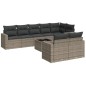 vidaXL 9-tlg. Garten-Sofagarnitur mit Kissen Grau Poly Rattan vidaXL 9-tlg. Garten-Sofagarnitur mit Kissen Grau Poly Rattan