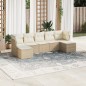 vidaXL 7-tlg. Garten-Sofagarnitur mit Kissen Beige Poly Rattan vidaXL 7-tlg. Garten-Sofagarnitur mit Kissen Beige Poly Rattan