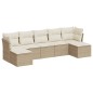 vidaXL 7-tlg. Garten-Sofagarnitur mit Kissen Beige Poly Rattan vidaXL 7-tlg. Garten-Sofagarnitur mit Kissen Beige Poly Rattan