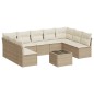 vidaXL 10-tlg. Garten-Sofagarnitur mit Kissen Beige Poly Rattan vidaXL 10-tlg. Garten-Sofagarnitur mit Kissen Beige Poly Rattan