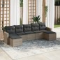 vidaXL 7-tlg. Garten-Sofagarnitur mit Kissen Grau Poly Rattan vidaXL 7-tlg. Garten-Sofagarnitur mit Kissen Grau Poly Rattan