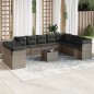 vidaXL 11-tlg. Garten-Sofagarnitur mit Kissen Grau Poly Rattan vidaXL 11-tlg. Garten-Sofagarnitur mit Kissen Grau Poly Rattan