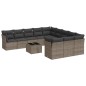 vidaXL 12-tlg. Garten-Sofagarnitur mit Kissen Grau Poly Rattan vidaXL 12-tlg. Garten-Sofagarnitur mit Kissen Grau Poly Rattan