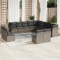 vidaXL 13-tlg. Garten-Sofagarnitur mit Kissen Grau Poly Rattan vidaXL 13-tlg. Garten-Sofagarnitur mit Kissen Grau Poly Rattan