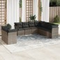 vidaXL 9-tlg. Garten-Sofagarnitur mit Kissen Grau Poly Rattan vidaXL 9-tlg. Garten-Sofagarnitur mit Kissen Grau Poly Rattan