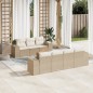 vidaXL 8-tlg. Garten-Sofagarnitur mit Kissen Beige Poly Rattan vidaXL 8-tlg. Garten-Sofagarnitur mit Kissen Beige Poly Rattan