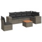 vidaXL 7-tlg. Garten-Sofagarnitur mit Kissen Grau Poly Rattan vidaXL 7-tlg. Garten-Sofagarnitur mit Kissen Grau Poly Rattan