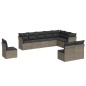vidaXL 10-tlg. Garten-Sofagarnitur mit Kissen Grau Poly Rattan vidaXL 10-tlg. Garten-Sofagarnitur mit Kissen Grau Poly Rattan