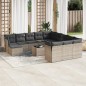 vidaXL 13-tlg. Garten-Sofagarnitur mit Kissen Grau Poly Rattan vidaXL 13-tlg. Garten-Sofagarnitur mit Kissen Grau Poly Rattan
