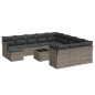 vidaXL 13-tlg. Garten-Sofagarnitur mit Kissen Grau Poly Rattan vidaXL 13-tlg. Garten-Sofagarnitur mit Kissen Grau Poly Rattan