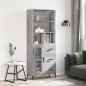 Highboard Grau Sonoma 69,5x34x180 cm Holzwerkstoff Highboard Grau Sonoma 69,5x34x180 cm Holzwerkstoff