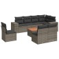 vidaXL 9-tlg. Garten-Sofagarnitur mit Kissen Grau Poly Rattan vidaXL 9-tlg. Garten-Sofagarnitur mit Kissen Grau Poly Rattan