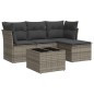 vidaXL 5-tlg. Garten-Sofagarnitur mit Kissen Grau Poly Rattan vidaXL 5-tlg. Garten-Sofagarnitur mit Kissen Grau Poly Rattan