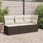 vidaXL Gartensofa ohne Armlehnen mit Kissen Braun Poly Rattan vidaXL Gartensofa ohne Armlehnen mit Kissen Braun Poly Rattan